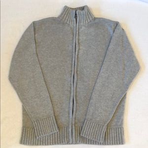 Gray zip-up sweater